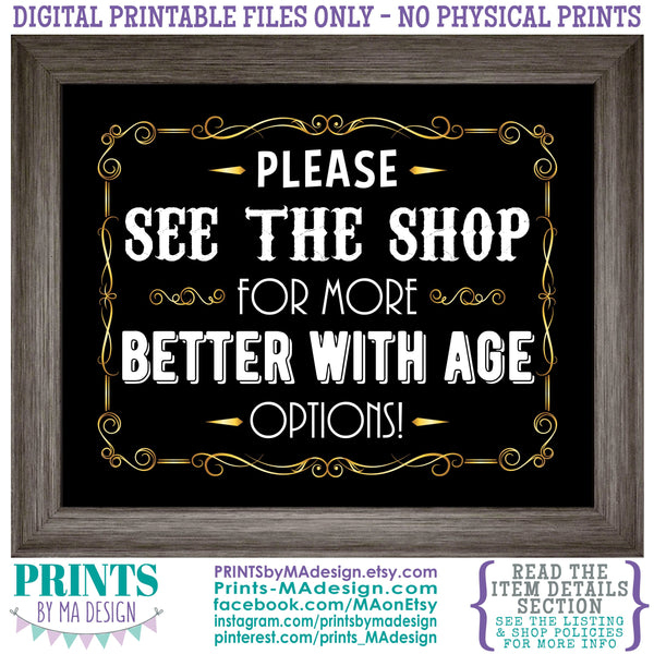 1973 Birthday Sign, Vintage Better with Age Poster, Whiskey Theme Decoration, PRINTABLE 8x10/16x20” Black & White Portrait 1973 Sign, Instant Download Digital Printable File