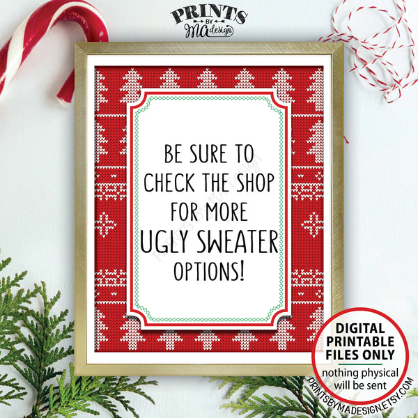 May Your Sweaters Be Ugly and Bright Sign, Ugly Christmas Sweater Party, Tacky Sweater, Instant Download PRINTABLE 8x10" Ugly Sweater Sign - PRINTSbyMAdesign