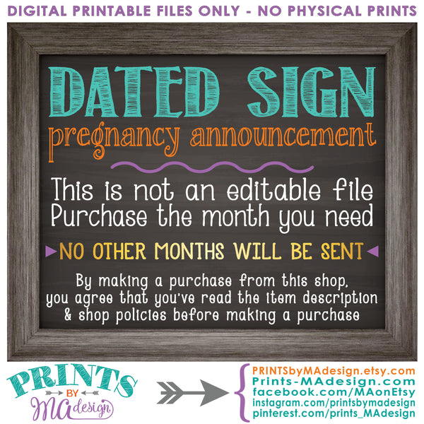 October Pregnancy Announcement Sign due in OCTOBER, Subtle Due Date Month, Expecting Sign, 8x10/16x20” Chalkboard Style Sign <Instant Download Digital Printable File> - PRINTSbyMAdesign