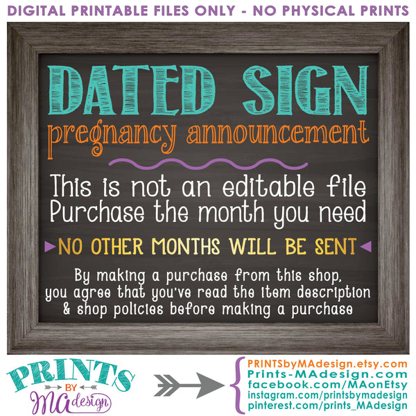 Easter Pregnancy Announcement, So Egg-Cited there's a Baby on the Way in SEPTEMBER dated PRINTABLE Chalkboard Style New Baby Reveal Sign, Print as 8x10" or 16x20", Instant Download Digital Printable File - PRINTSbyMAdesign